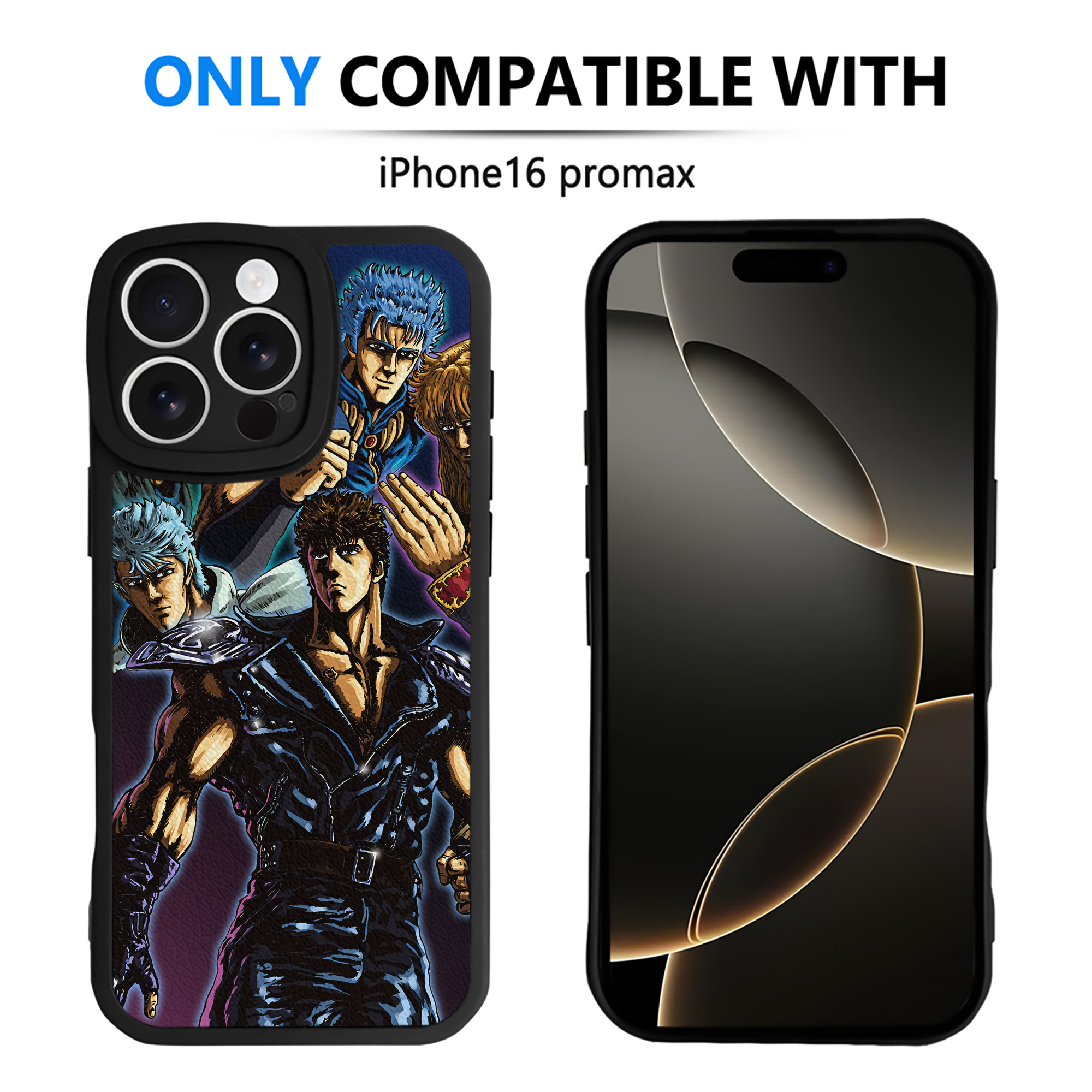 （画像用） 北斗の拳 Fist of the North Star 【iPhone 16シリーズ対応】シリコンスマホケース（レザー調） 材質：シリコン